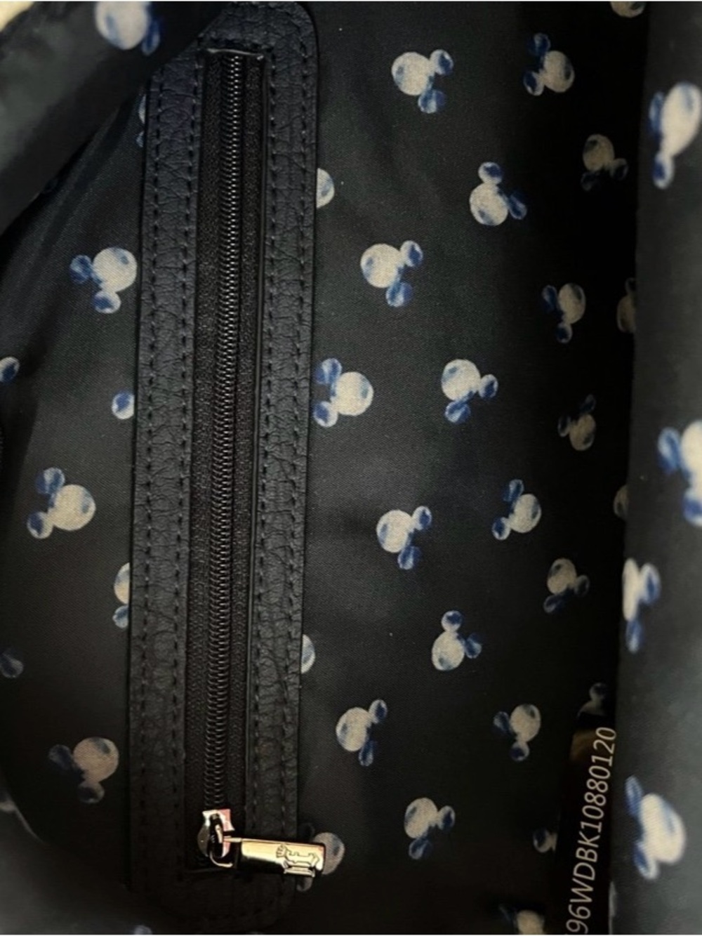 Disney Blue & White Tie-Dye Mini Backpack with Gold Mickey Accent - Picture 4 of 4